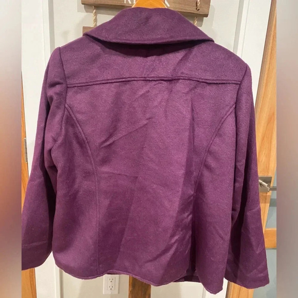Vintage Grace Elements Women’s Purple Soft Warm Wool Coat Crop Large (16w) EUC - Picture 5 of 9